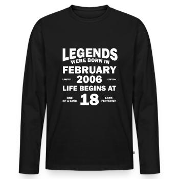 18e anniversaire janvier Vintage 2006 idée cadeau - T-shirt manches longues Premium bio Homme - noir - Devant - Nico (187cm)
