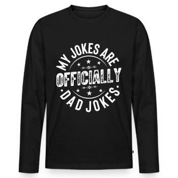 Dad Fathers Day Daddy Papa Funny Father´s Day - Men's Premium Organic Long Sleeve Shirt - black - Front - Nico (187cm)