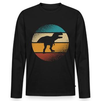 T Rex - T-shirt manches longues Premium bio Homme - noir - Devant - Nico (187cm)