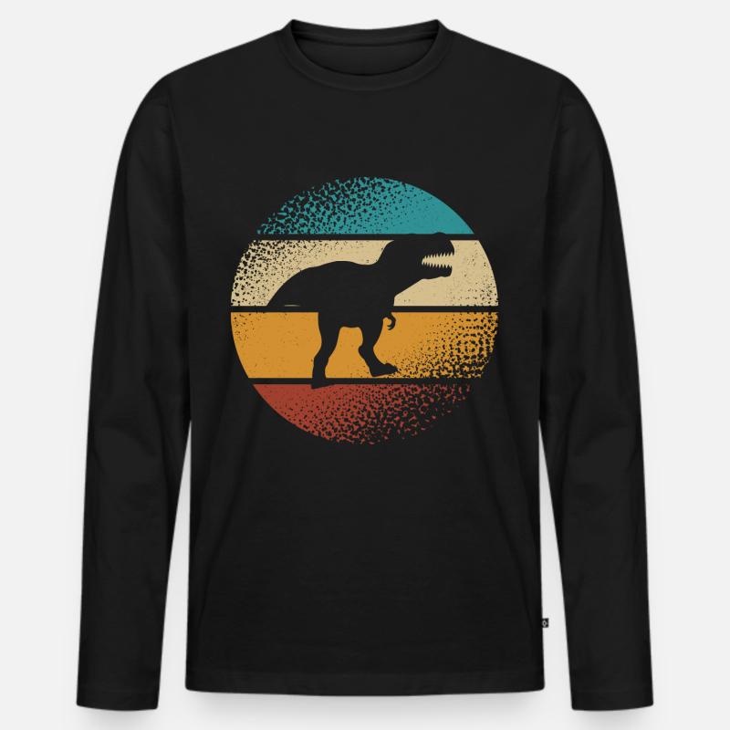 T Rex - Männer Premium Bio Langarmshirt - Schwarz