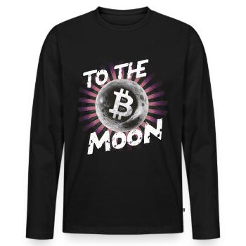 to the moon coin crypto - Men's Premium Organic Long Sleeve Shirt - black - Front - Nico (187cm)