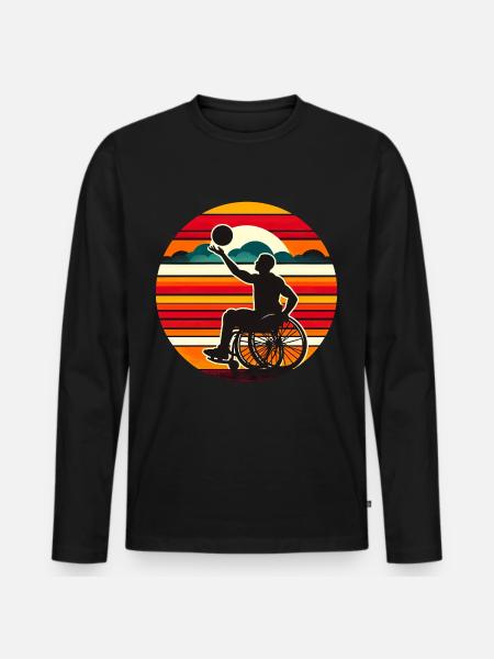 Rollstuhlbasketball Basketball - Männer Premium Bio Langarmshirt - Schwarz