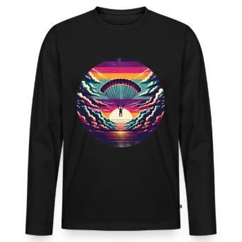 Fallschirmspringer Fallschirmspringen - Männer Premium Bio Langarmshirt - Schwarz - Vorne - Nico (187cm)