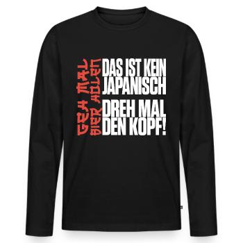 Das ist kein Japanisch Geh mal Bier holen Malle - Männer Premium Bio Langarmshirt - Schwarz - Vorne - Nico (187cm)