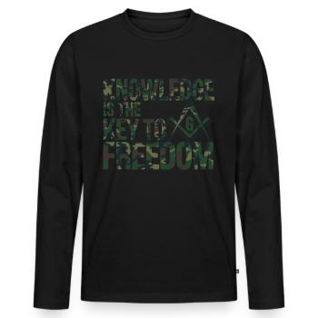 Maçon Maçon Maçon Camo Franc-maçon - T-shirt manches longues Premium bio Homme - noir - Devant - Nico (187cm)