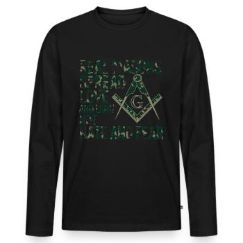 Maçon Maçon Maçon Camo Franc-maçon - T-shirt manches longues Premium bio Homme - noir - Devant - Nico (187cm)