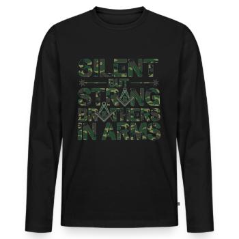Maçon Maçon Maçon Camo Franc-maçon - T-shirt manches longues Premium bio Homme - noir - Devant - Nico (187cm)