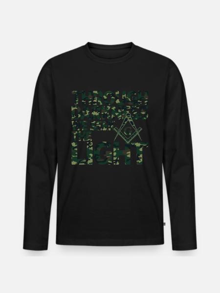 Mason Masonic Camo Freemason - Men's Premium Organic Long Sleeve Shirt - black