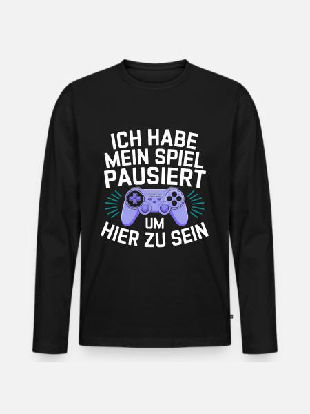 Gamer Gaming Zocken Zocker - Men's Premium Organic Long Sleeve Shirt - black