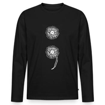 Santé mentale Dépression Point-virgule - T-shirt manches longues Premium bio Homme - noir - Devant - Nico (187cm)