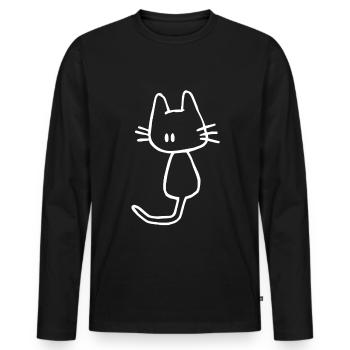 Mental Health Depression Semicolon - Men's Premium Organic Long Sleeve Shirt - black - Front - Nico (187cm)