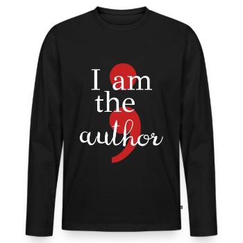 Mental Health Depression Semicolon - Men's Premium Organic Long Sleeve Shirt - black - Front - Nico (187cm)
