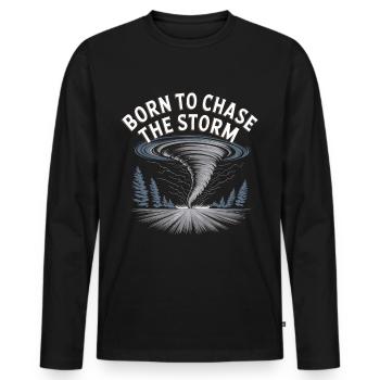 Storm Chaser Costume Storm Chaser - Men's Premium Organic Long Sleeve Shirt - black - Front - Nico (187cm)