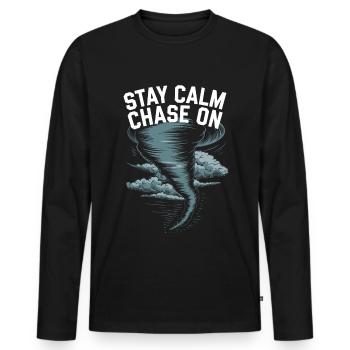 Storm Chaser Costume Storm Chaser - Men's Premium Organic Long Sleeve Shirt - black - Front - Nico (187cm)