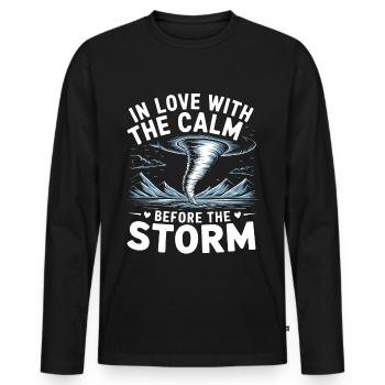 Storm Chaser Costume Storm Chaser - Men's Premium Organic Long Sleeve Shirt - black - Front - Nico (187cm)