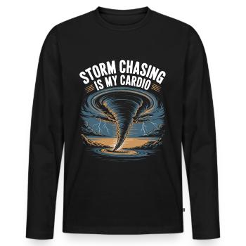 Storm Chaser Costume Storm Chaser - Men's Premium Organic Long Sleeve Shirt - black - Front - Nico (187cm)