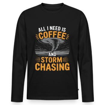 Storm Chaser Costume Storm Chaser - Men's Premium Organic Long Sleeve Shirt - black - Front - Nico (187cm)