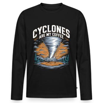 Storm Chaser Costume Storm Chaser - Men's Premium Organic Long Sleeve Shirt - black - Front - Nico (187cm)