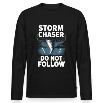 Costume de chasseur de tempête Chasseur de tempête - T-shirt manches longues Premium bio Homme - noir - Devant - Nico (187cm)
