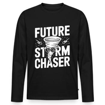 Storm Chaser Costume Storm Chaser - Men's Premium Organic Long Sleeve Shirt - black - Front - Nico (187cm)