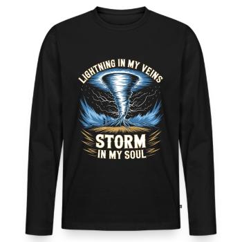 Storm Chaser Costume Storm Chaser - Men's Premium Organic Long Sleeve Shirt - black - Front - Nico (187cm)