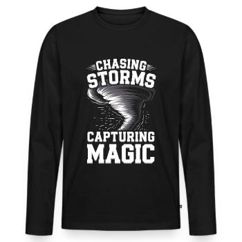 Costume de chasseur de tempête Chasseur de tempête - T-shirt manches longues Premium bio Homme - noir - Devant - Nico (187cm)