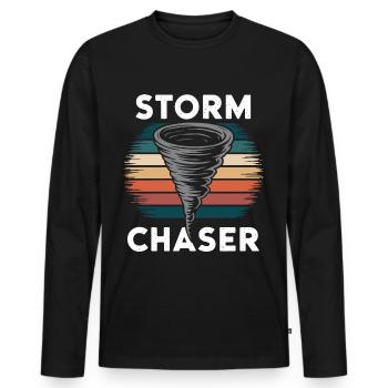 Storm Chaser Costume Storm Chaser - Men's Premium Organic Long Sleeve Shirt - black - Front - Nico (187cm)