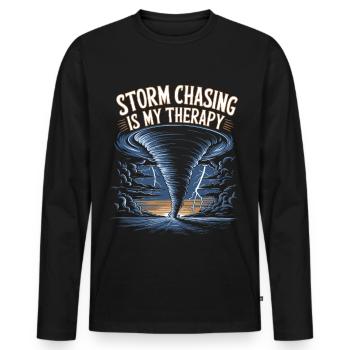 Storm Chaser Costume Storm Chaser - Men's Premium Organic Long Sleeve Shirt - black - Front - Nico (187cm)
