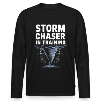 Costume de chasseur de tempête Chasseur de tempête - T-shirt manches longues Premium bio Homme - noir - Devant - Nico (187cm)
