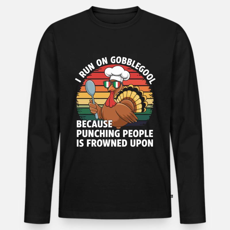 Truthahn-tag Thanksgiving Day Gobblegool - Männer Premium Bio Langarmshirt - Schwarz