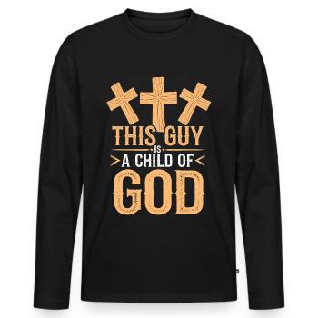 Christ Reformed Christian God Theology - Men's Premium Organic Long Sleeve Shirt - black - Front - Nico (187cm)
