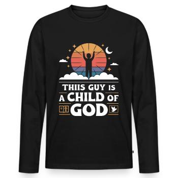 Christ Reformed Christian God Theology - Men's Premium Organic Long Sleeve Shirt - black - Front - Nico (187cm)