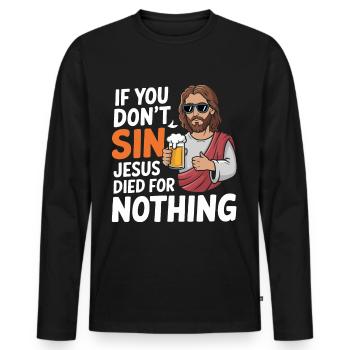 Christ Reformed Christian God Theology - Men's Premium Organic Long Sleeve Shirt - black - Front - Nico (187cm)