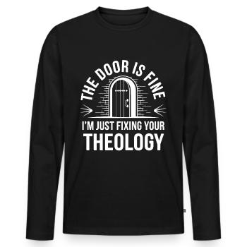 Christ Reformed Christian God Theology - Men's Premium Organic Long Sleeve Shirt - black - Front - Nico (187cm)