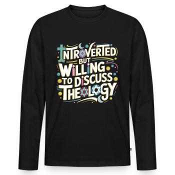 Christ Reformed Christian God Theology - Men's Premium Organic Long Sleeve Shirt - black - Front - Nico (187cm)