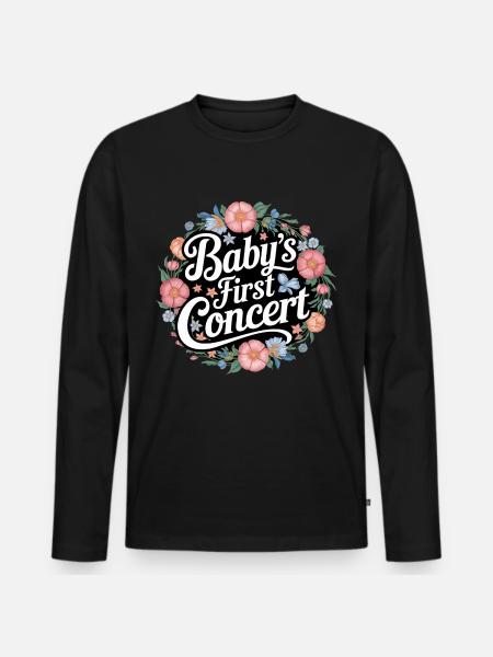 Baby's First Concert 16 - Männer Premium Bio Langarmshirt - Schwarz