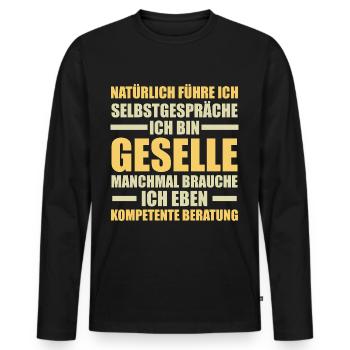 Compagnon Artisanat Certificat de compagnon Cadeau - T-shirt manches longues Premium bio Homme - noir - Devant - Nico (187cm)