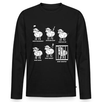 Schaf - Männer Premium Bio Langarmshirt - Schwarz - Vorne - Nico (187cm)