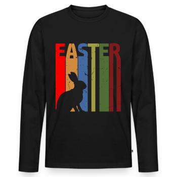 Easter Vintage Style for Easter and Easter - Men's Premium Organic Long Sleeve Shirt - black - Front - Nico (187cm)