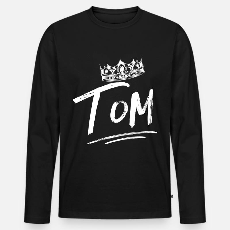 Tom - Männer Premium Bio Langarmshirt - Schwarz
