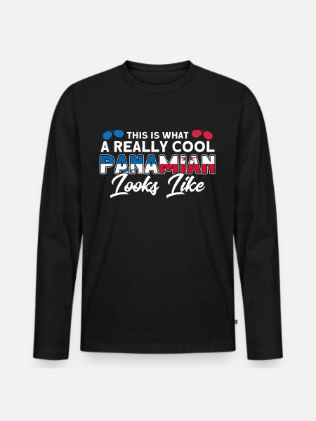 Panamanian Flag Panamanian Roots gift - Men's Premium Organic Long Sleeve Shirt - black