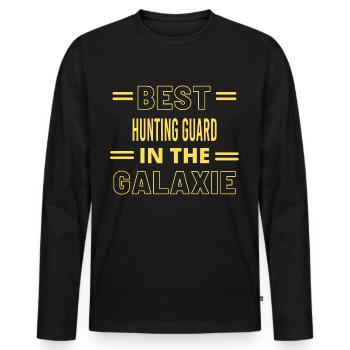 Best Ever IN THE GALAXIE HUNTING GUARD - Men's Premium Organic Long Sleeve Shirt - black - Front - Nico (187cm)