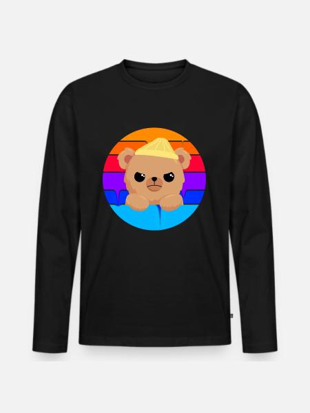Bad little bear - Men's Premium Organic Long Sleeve Shirt - black