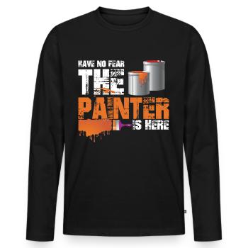 Peintre et vernisseur, le métier le meilleur et le plus ennuyeux - T-shirt manches longues Premium bio Homme - noir - Devant - Nico (187cm)