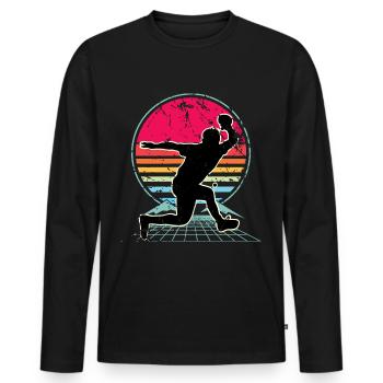 Ping-pong - T-shirt manches longues Premium bio Homme - noir - Devant - Nico (187cm)