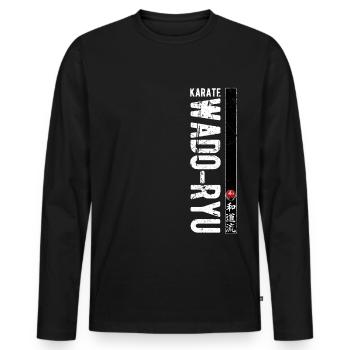 Karate Wado Ryu Kanji Kampfkunst Japan - Männer Premium Bio Langarmshirt - Schwarz - Vorne - Nico (187cm)