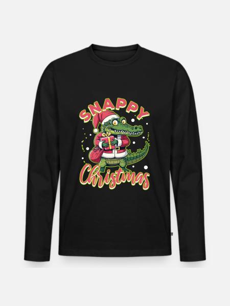 Snappy christmas - Men's Premium Organic Long Sleeve Shirt - black