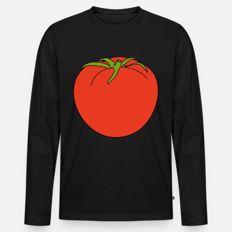 Tomate - Männer Premium Bio Langarmshirt - Schwarz