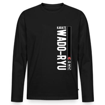 Karate Wado Ryu Kanji Kampfkunst Japan - Männer Premium Bio Langarmshirt - Schwarz - Vorne - Nico (187cm)