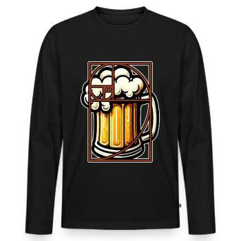 Beer Perfection Golden Ratio Fibonacci Funny - Men's Premium Organic Long Sleeve Shirt - black - Front - Nico (187cm)